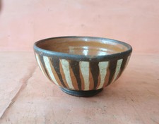 ANTICA VECCHIA CIOTOLA ROTONDA SMALTATA CERAMICA ROSSA PRIMITIVA PIATTO TAZZA