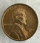 1942-S Lincoln Wheat Cent Penny Uncirculated RD Some Toning and Carbon Spots