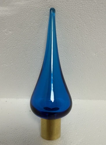 Blenko Glass Lamp Finial - Turquoise