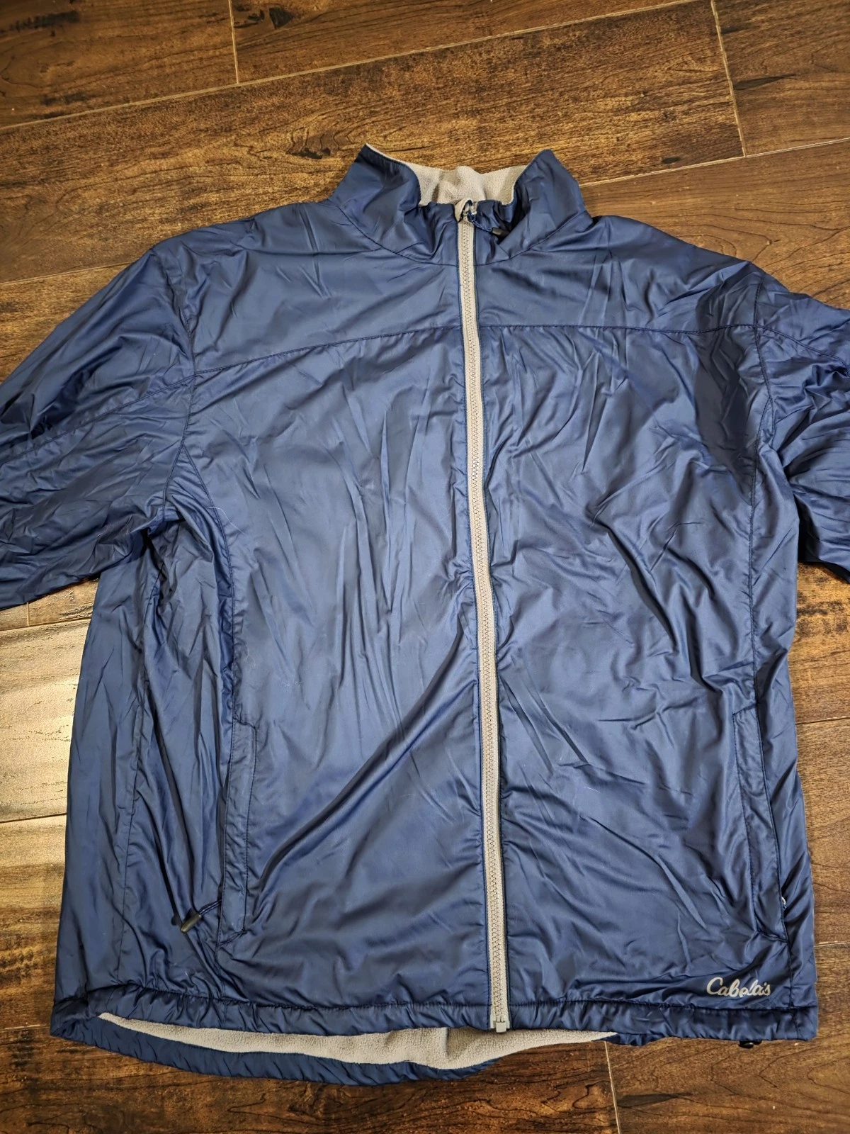 Cabela's Jacket Men Size Medium M Blue Full Zip Polartec Classic Insulated Lined