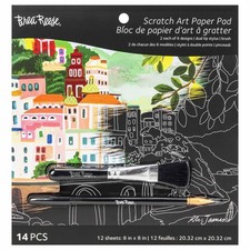 Scratch Art Paper Pad Joyful Landscapes Metallic Guided