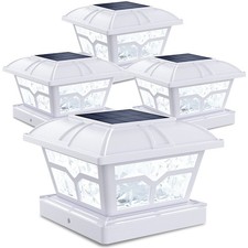 SIEDiNLAR Solar Pfostenkappe Leuchten Außen 2 Farbmodi 8 LEDs 4er Pack, weiß 