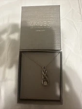 Zales sterling silver chain and twisted drop pendant