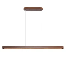 71 Wood Linear Pendant Light Dinning Room Island Lights LED Dimmable Chandelier