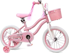 Girls Bike for Kids 2-5, Kids Bike with Training Wheels, Basket, Coaster Brake, 