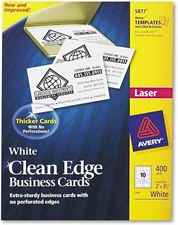 Avery 5877 Business Cards,F/Laser Printer,400/BX,3-1/2-Inch x2-Inch ,White