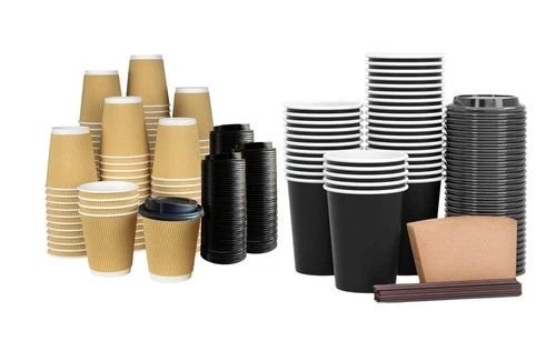 Disposable Kraft Coffee Cups – Triple Layer Hot Drink Paper Cups – Eco Friendly - Picture 1 of 9