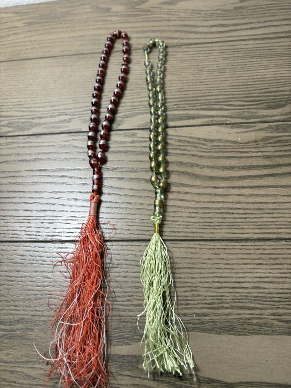 2 colored Beaded tasbeeh with tassels