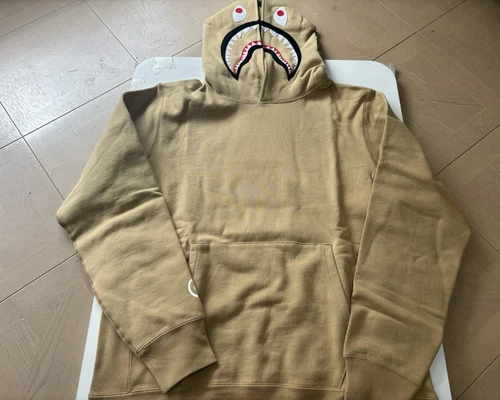 A BATHING APE (BAPE) Autentico maglione squalo mimetico a bathing ape bape abc felpa con cappuccio beige uomo L nuovo