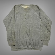 W T Grant Vintage Raglan Sweatshirt Distressed Gray Crewneck USA Made XL