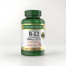 Nature's Bounty Sublingual Vitamin B-12 2500mcg 300 Tablets Cherry Flavor USA