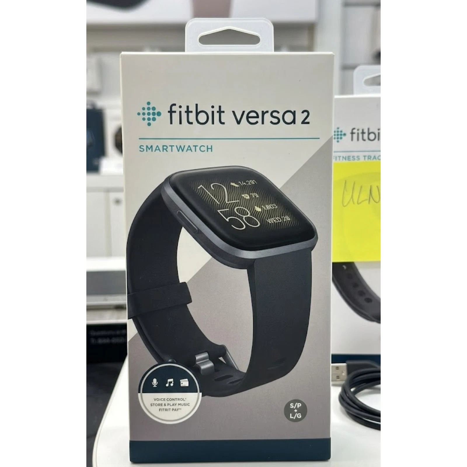 Fitbit Versa 2 Smartwatch Black/Carbon - Voice Control & Music