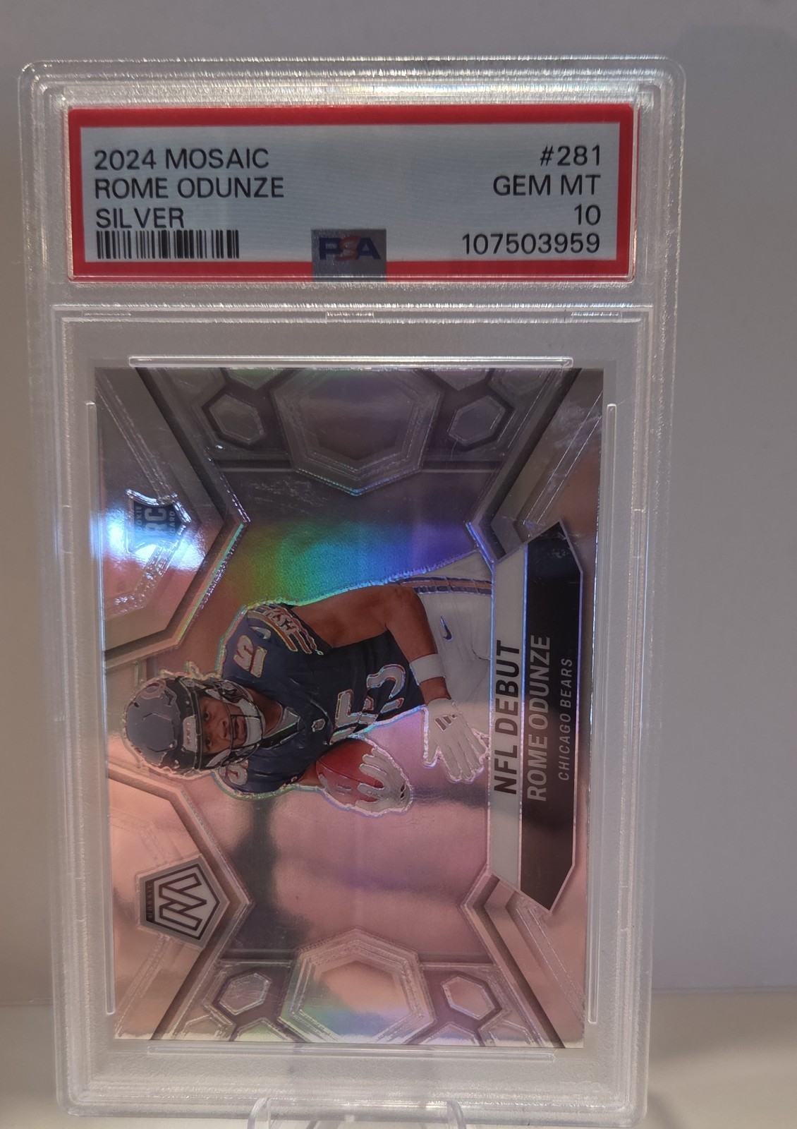 2024 Panini Mosaic - NFL Debut Rome Odunze #281 Silver Prizm (RC)