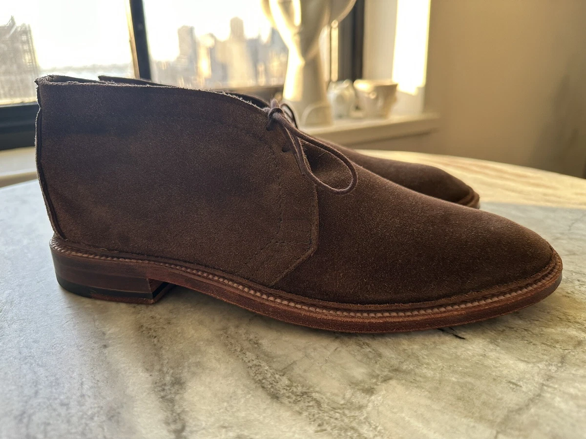 Alden Men s Unlined 9 1 2 B D Brown Suede Chukka Desert Ankle