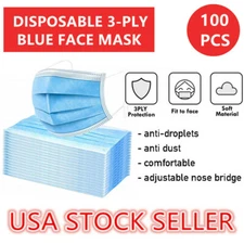 100 PCS Disposable Face Masks 3Ply Non-Medical Protective Mouth Cover Mask