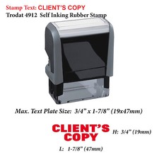Client's Copy - Trodat 4912 Self Inking Rubber Stamp