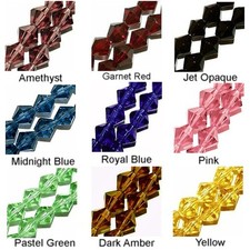 WHOLESALE GLASS JEWELRY BEADS FACET BICONE 9 COLORS 50-60/STR 6MM, 80-90/STR 4MM