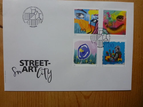 2020 SWITZERLAND STREET ART SET 4 STAMPS FDC FIRST DAY COVER