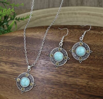 US SELLER BEAUTIFUL BOHO TURQUOISE SIMULATED