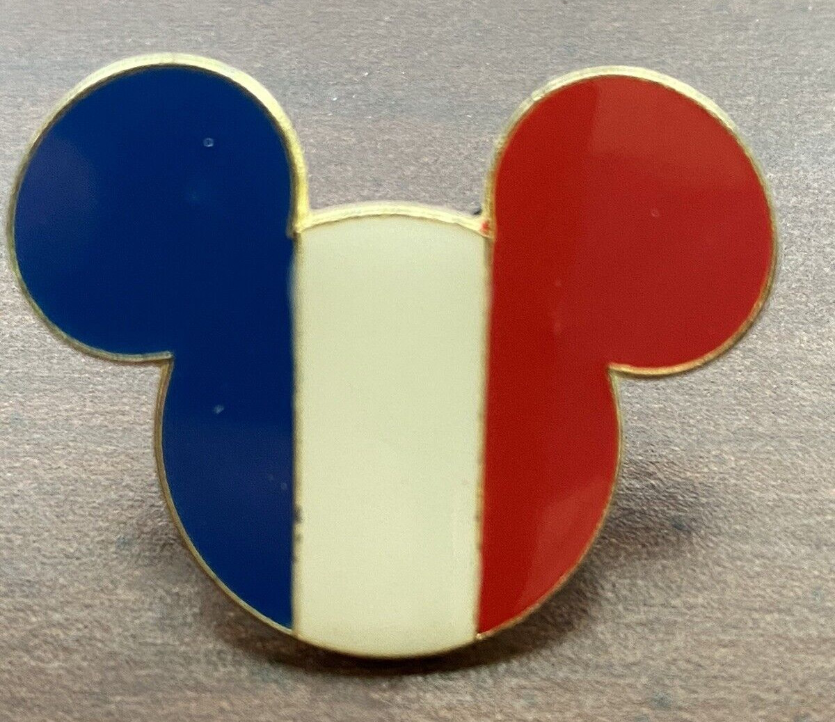 2008 French Disney Pin Mickey Head French Flag