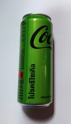 Empty COCA-COLA ZERO can THAILAND Tall 325ml Flavours LIME 2024