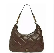 Kurt Geiger Kensington Soft Large Hobo Brown Leather Gold Chain