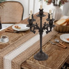 Vintage 5-Arm Candle Holder Retro Iron Candelabra for Wedding Party Home Decor