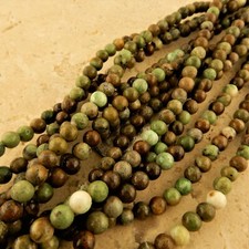 6mm African Green Opal gemstone round beads for jewelry making