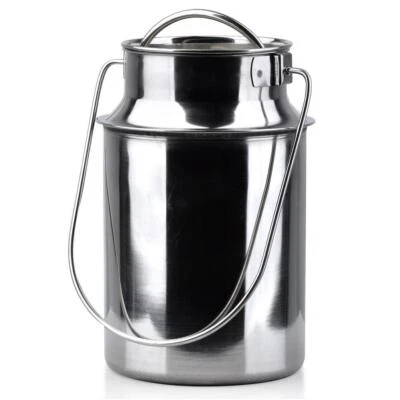 Bidon à lait en acier inoxydable, rétro 2,8 l - Photo 1/4