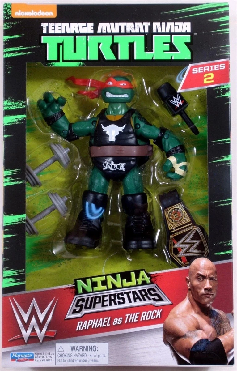 Teenage Mutant Ninja Turtles Ninja Super Stars Raphael as The Rock TMNT WWE New