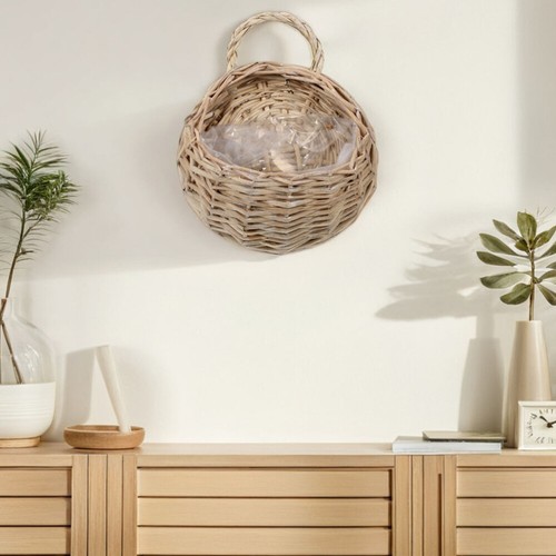 Set of 2 Hängekorb Aus Rattan Wandkörbe Hängekörbe Zum Organisieren - Bild 9 von 12