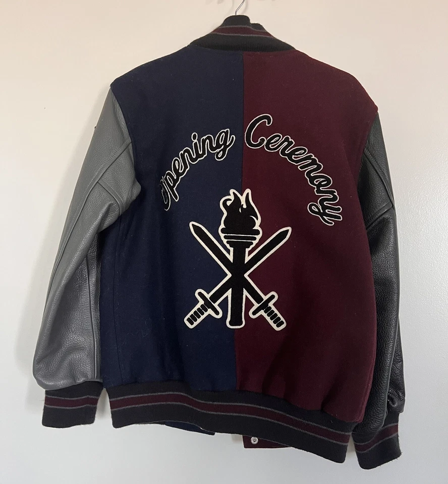 Chaqueta Universitaria Ceremonia de Apertura, Talla S, Lana/Cuero. Auténtico. Foto 2 de 4