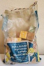 VTG Bag Original Plastic Halsam Alphabet Safety Blocks Round Corners Playskool