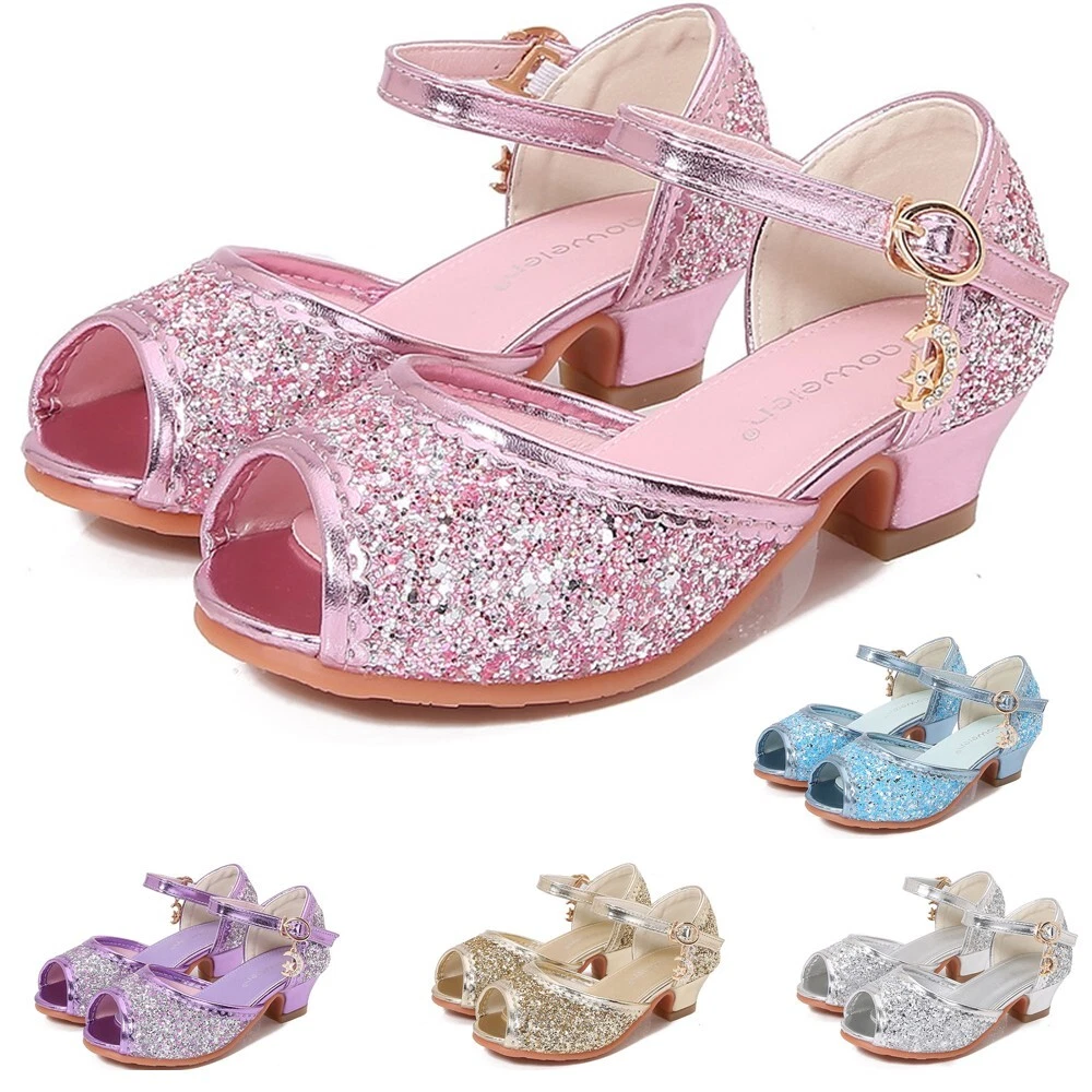 CONVERSE Scarpe bambina paillettes cristallo Elsa moda Mary Jane sandali principessa tacco alto