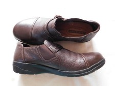 CLARKS CC Cheyn Madi Brown Leather Shoes Slip On Cushion 7M