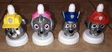Good 2 Grow Juice Topper Lot of 4 Paw Patrol Silver Skye Rubble Chase Marshall