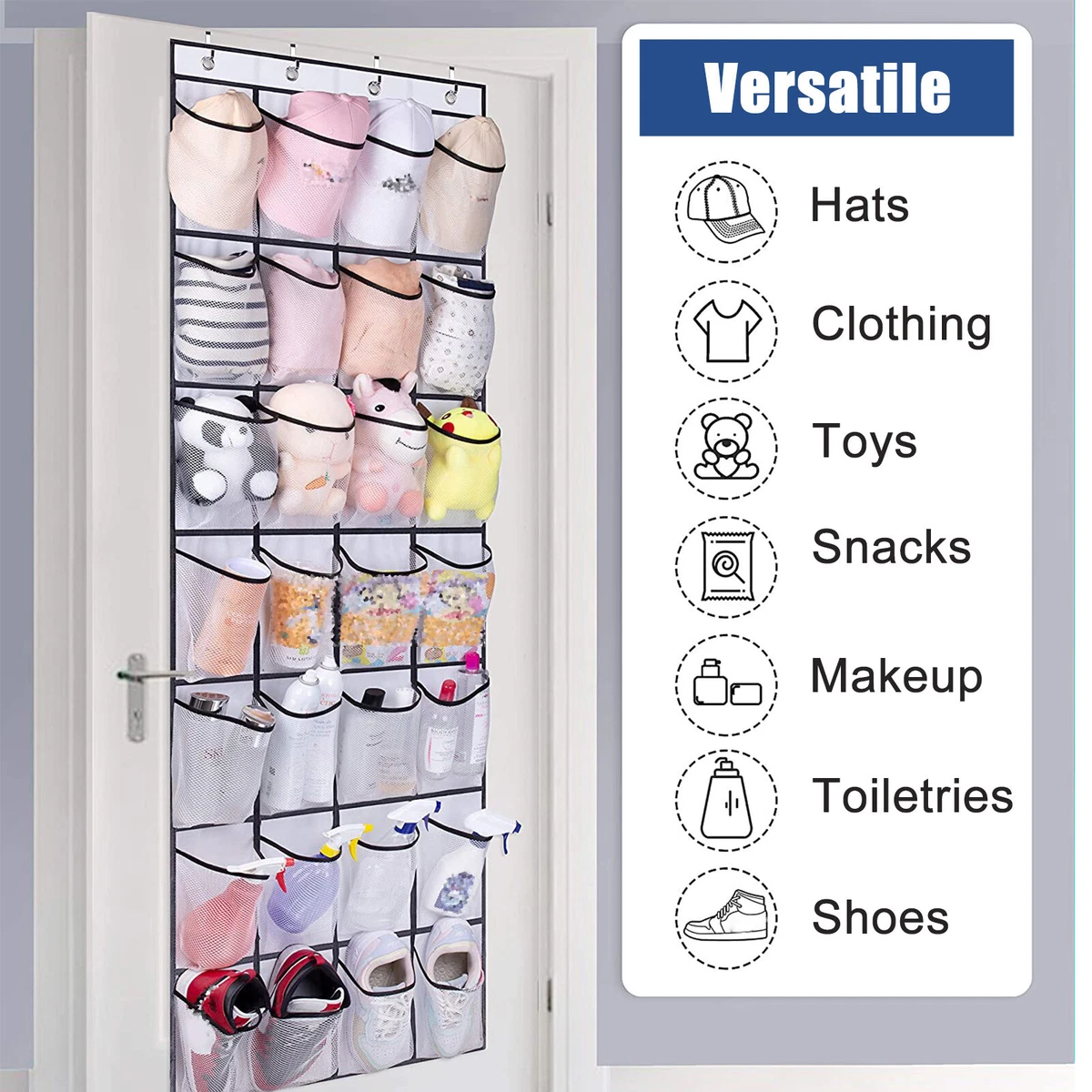 28 Grids Over Door Shoe Organizer Rack Hanging Storage Holder