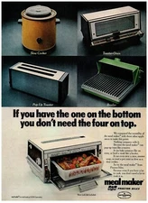 1978 Meal Maker Print Ad, One Bottom Four On Top Taster Broiler Oven Slow Cooker