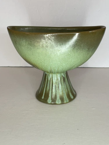 Vintage Frankoma Prairie Green Pod Vase 237 Flat Style