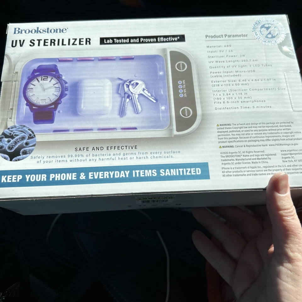 Esterilizador de luz UV Brookstone mata gérmenes 191205485904 nuevo en caja difusor sellado Foto 2 de 4