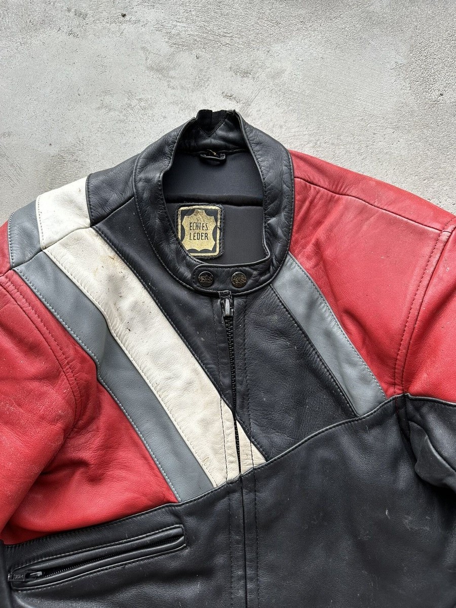 ジャケット・アウター HYPE-03 High neck leather like jacket Vintage Genuine Leather High Quality Racing Jacket Hype | eBay