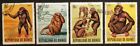 Guinea Animal Mammal Ape Chimpanzee full Vfu set (4) 1969 #531-4 Mi 532-5