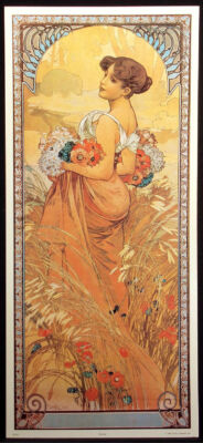 Alphonse Mucha ''Summer'' Art Nouveau 1989 Gallery Graphics vintage poster repro 