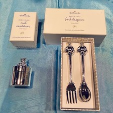 Hallmark Baby’s First Fork And Spoon And First Curl Silver Plated NIB