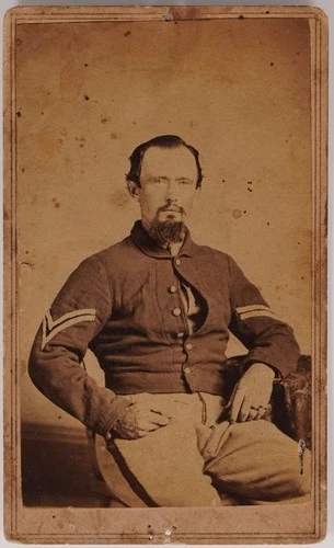 ANTIQUE CDV 1860s CORPORAL UNION CIVIL WAR SOLDIER IN UNIFORM TAX STAMP