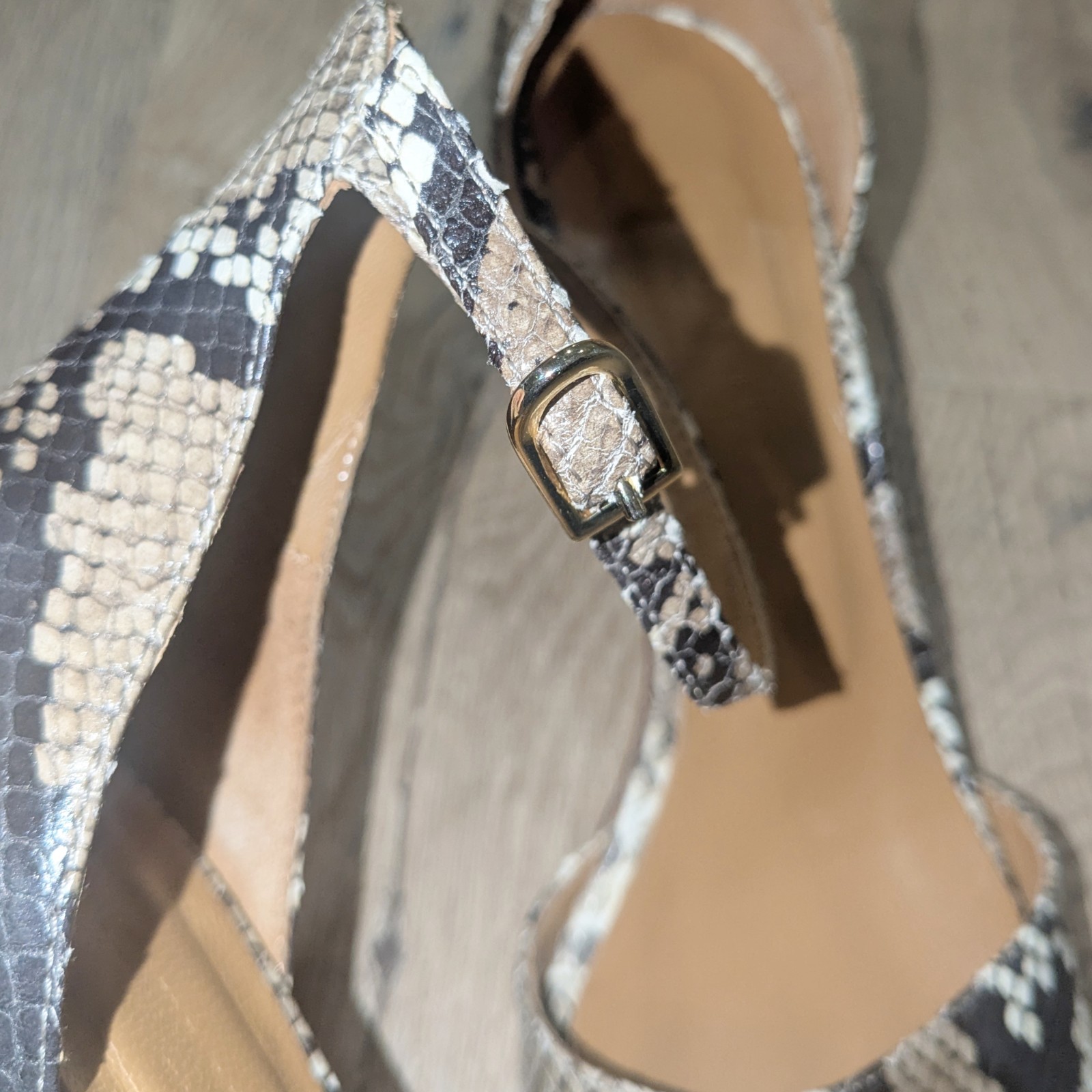 ANNE MASHBURN Python Embossed Leather Block Heel … - image 4