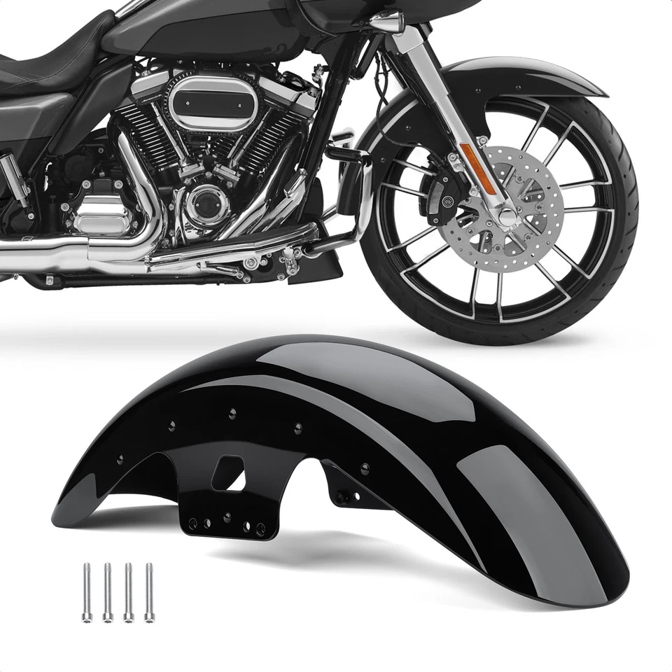 19"Vivid Black Front Fender For Harley Touring Electra Road Street Glide 14-25 Foto 4 de 4