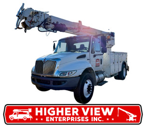 2013 International 4300 Altec DM47TR 47' Digger Derrick Boom Service Truck AC
