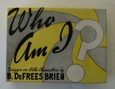 1942 Defrees Brien ZONERVAN Flash Cards Who Am I Quizzes On Bible Characters