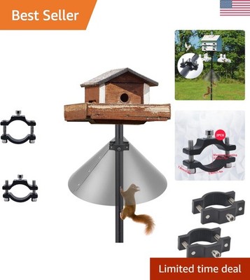 2 Sets Metal Squirrel Baffle Bracket, Adjustable Aluminum Alloy Bird Feeder P...